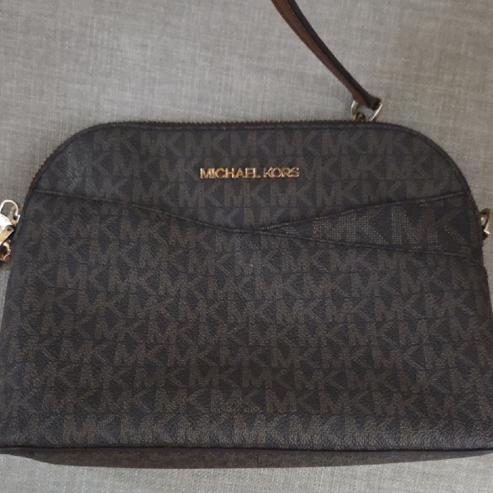 Michael Kors Black and Brown Crossbody Bag